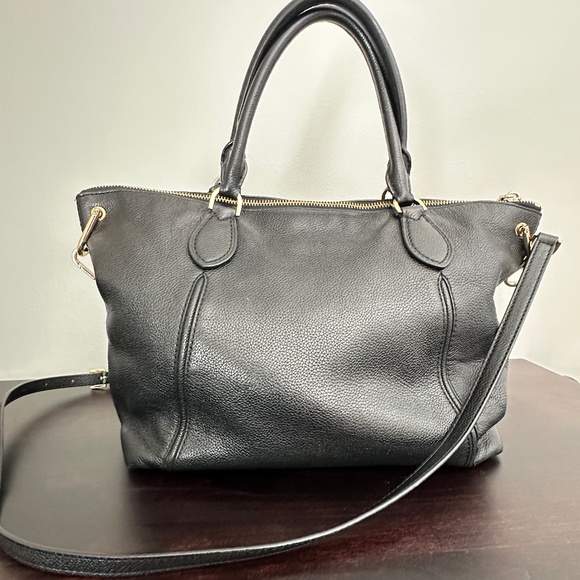 Michael Kors Sierra Large Satchel Tote Pebbled Leather Black - Picture 3 of 10